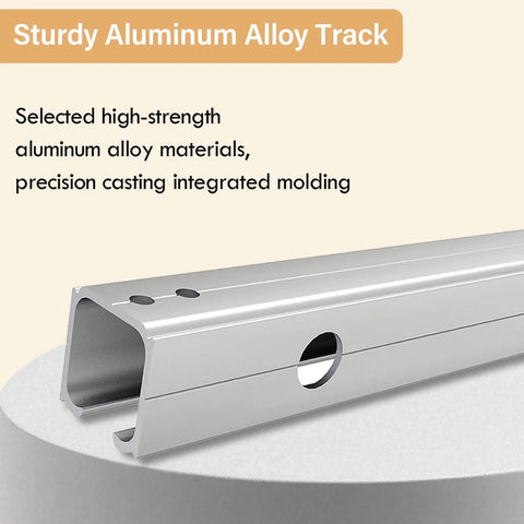 6.6Ft Sliding Barn Door Hardware Kit With Low Clearance Aluminum Alloy Box Rail Interior Track Quiet Rollers And Shock Absorbers For A Smooth Noiseless Sliding Experience Easy To Install Black Finish For Home And Office aluminum alloy track close-up