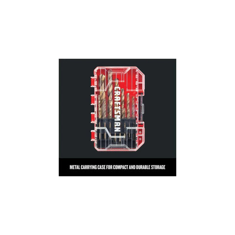 Gold Oxide Drill Bit Set For Wood Metal Or Plastic, 14-Piece With Split Point For Precise Holes, Burr-Free Cuts in red case