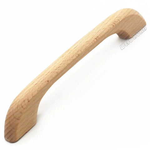 Unfinished Beech Wood Drawer Knobs Pulls Handles Set Of 10 For Cabinets And Furniture 5 Inch Hole Centers Ready To Stain Or Paint