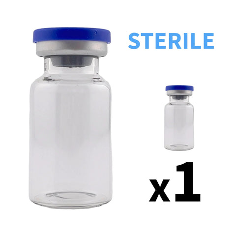 Sterile 10 mL glass vial with blue flip-off aluminum cap and self-healing injection port, Amazon BISS, 1 vial