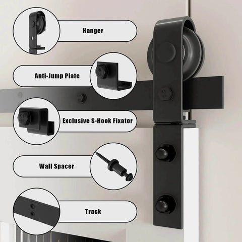 Bi Fold Barn Door Hardware Kit For Two Doors With Low Ceiling Roller System Lite Version Fits 24 Inch Bifold Doors No Door Included