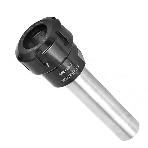 ER32 Collet Chuck C1 Long Straight Shank Holder, 1 inch diameter, 4 inch length, for CNC lathe and milling machines, high accuracy.