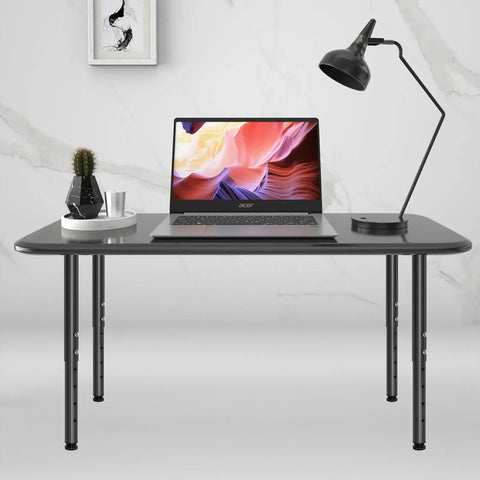 Adjustable Metal Desk Legs 21 To 36 Inches Set For Home Office DIY Furniture, Height Adjustable Computer Desk Or Dining Table Feet, Black