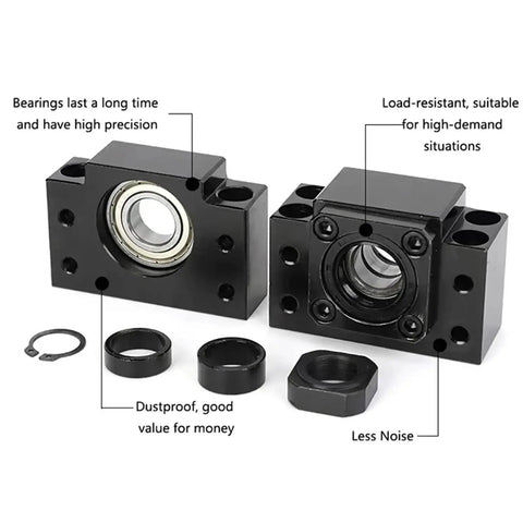 High Performance Ball Screw Nut Assembly For SFU1605 SFU1610 with components, anti-backlash, carbon steel, for CNC machines