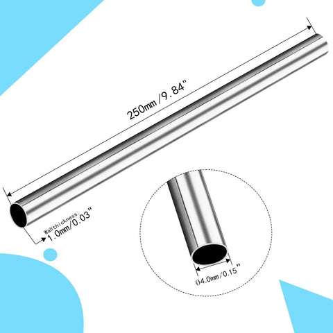 304 Stainless Steel Capillary Tube Set 4mm OD 1mm Wall 250mm Length Weldable Round Metal Pipe For Pro Grade Industrial Use