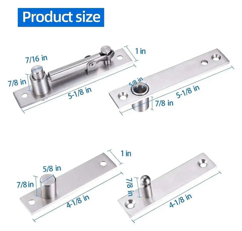 Dimensions of Beefy Heavy Duty Pivot Hinge for Wood Doors 304 Stainless Steel Hidden Door Hinge with 360 Degree Rotation