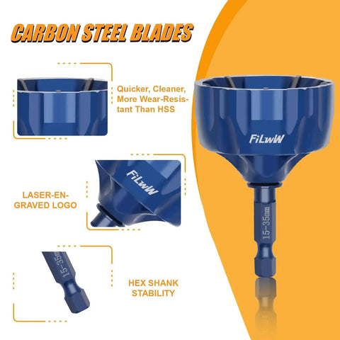 Elite External Chamfer Tool Set With Tungsten Carbide Bits Deburring Drill Bits For 1/8 To 1 3/8 Inch Metal And Plastic Tubes