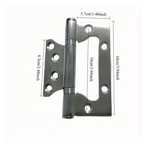 4 Pack Heavy Duty Silent Thickened Door Hinges For General Doors showing dimensions and durable steel design