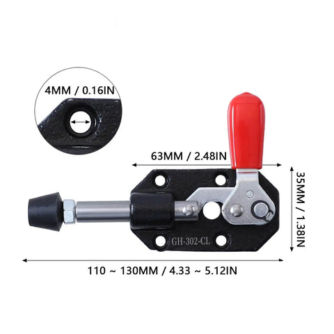 Heavy Duty Adjustable Push Pull Toggle Clamp With 500Lbs Holding Power For Welding Molding Woodworking Jigs And Fixtures