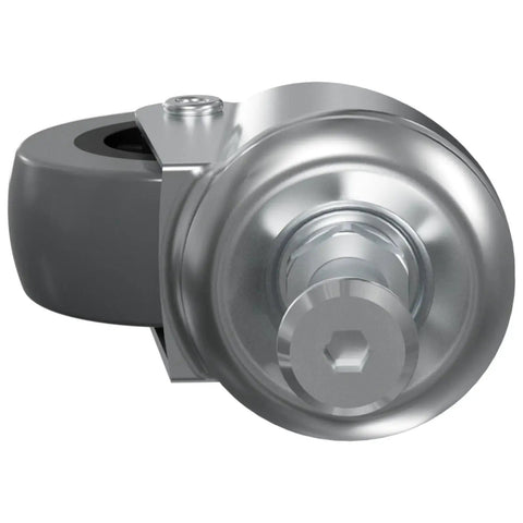 Close-up of Six Pack 2 Inch Creeper Wheels Heavy Duty 360 Degree Swivel Stem Casters in chrome finish for carts and furniture.