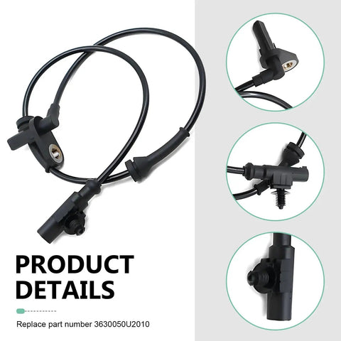 Wheel speed sensor for rear-left ABS, black automotive part