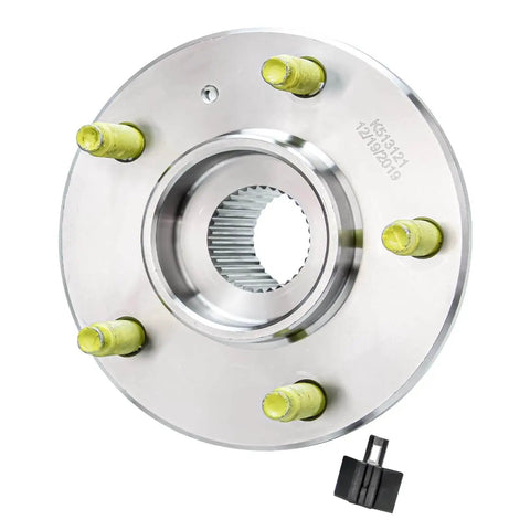 2 Front Wheel Hub & Bearing Kit with 2 Outer Tie Rods for FWD Buick LeSabre and Cadillac models, showing close-up of wheel hub