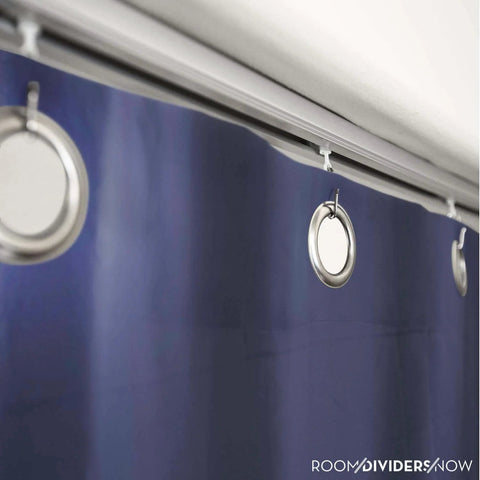 Ceiling Curtain Track Gliders Set Pack Of 10 With Plastic Body And Steel Hooks Smooth Rolling Wheels installed on ceiling rail