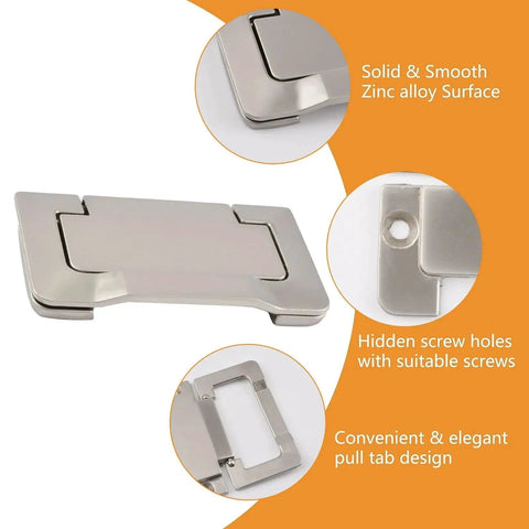 4 Pack Nickel Pocket Door Handles Flush Ring Pulls Hidden Furniture Handles With Screws Concealed Zinc Alloy Knobs for cabinets