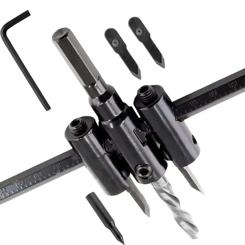 Adjustable Hole Saw Kit LifCratms 1 3/16 To 7 7/8 Inch 30mm-200mm Heavy Duty Circle Cutter with blades for wood and drywall.
