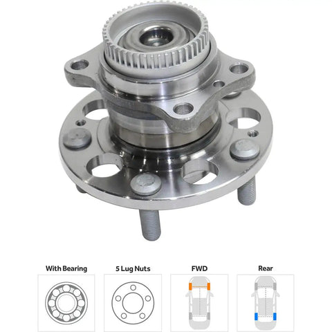 Rear 2 Wheel Hub Bearing Assembly Kit With ABS Tone Ring for Hyundai Elantra 2011 2016 Veloster 2012 2017 close-up view