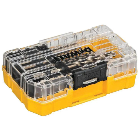 Cobalt Alloy Steel Drill Bit Set With Pilot Point, 14 Piece, For Wood Metal And I Beams, Connectable Bit Storage System, clear lid