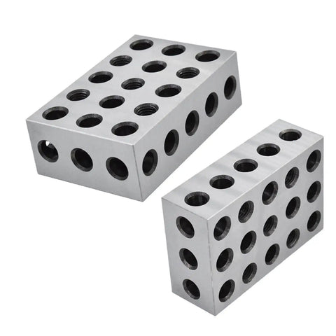 2 Pack 2 4 6 Machinist Blocks With 23 Holes Matched Pair Precision Set Up Blocks For Milling Machines Ground On All Sides