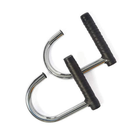 Heavy Duty Metal Resistance Band Handles With Knurled Steel Grip Surface For Elastic Band Workouts And Pull Ups Industrial Grade Construction