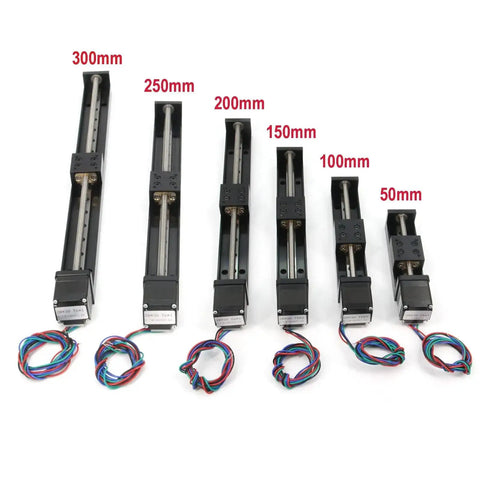 Slick Mini Linear Rail Guide Slide Actuator 250mm Stroke With T6x1 Lead Screw And NEMA 11 Stepper Motor for DIY CNC Precision Motion System