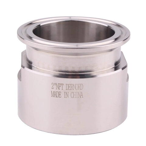 DERNORD 2'' tri-clamp adapter to 2'' FNPT ferrule, stainless steel sanitary pipe fitting