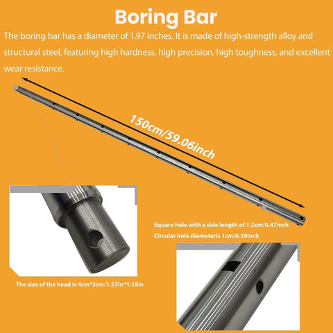Portable 110V Line Boring Machine With 4.92 Ft Drilling Bar And Control Handle For Excavators Showing Boring Bar Details