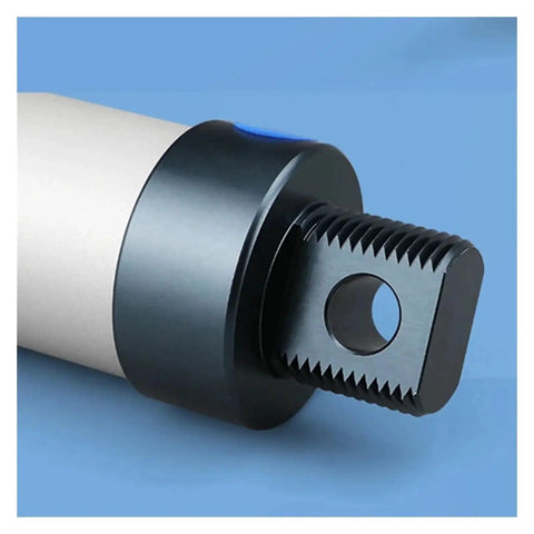 Mini pneumatic double-acting air cylinder, aluminum alloy, 25mm bore, 75mm stroke, close-up end view