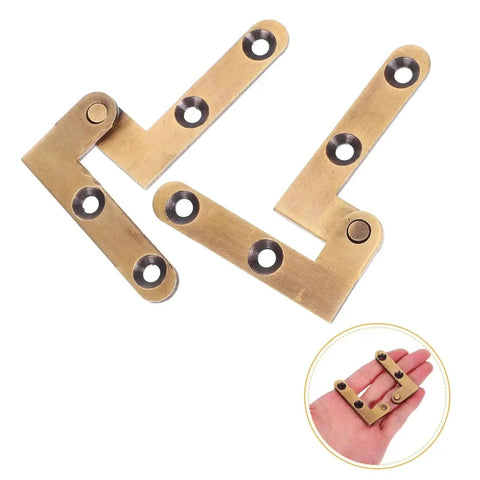 Heavy Duty Brass Invisible Door Pivot Hinges Set Two Pack With Concealed Self Closing Rotating Hardware in hand size comparison