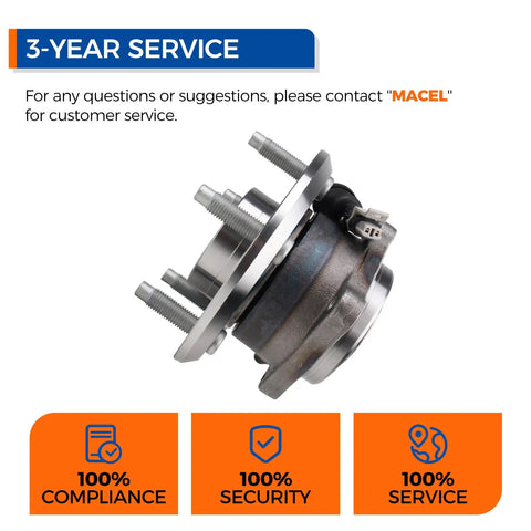 Side view of Rear Wheel Bearing And Hub Assembly For 2012 Through 2015 Chevy Captiva Sport 2007 Through 2009 Equinox