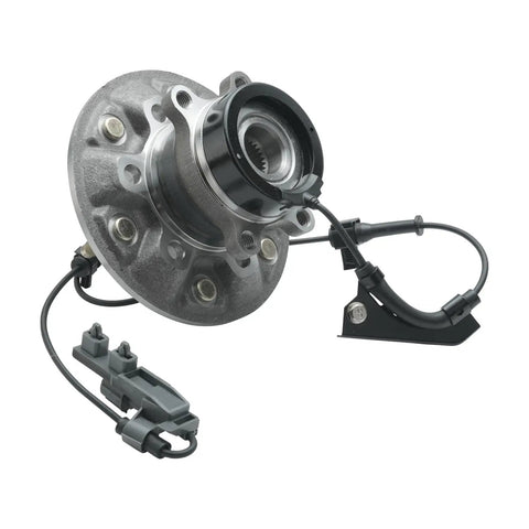 4WD Front Wheel Bearing Hubs Assembly Fits Chevy Colorado 2004 2005 2006 2007 2008, GMC Canyon 2004 2005 2006 2007 2008, Isuzu I350 2006, I370 2007 2008, 6 Lug With ABS, Bolt On Heavy Duty Replacement, front view with ABS sensor