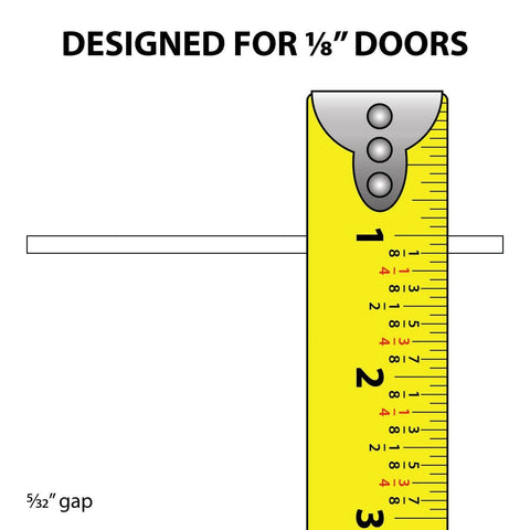 One Eighth Inch Panel Sliding Door Track System, 48 Inch Black Plastic Upper And Lower Track Set width measurement with tape measure