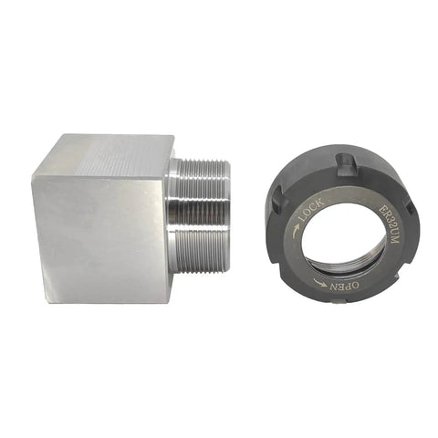 ER32 Square Collet Block And Holder For CNC Lathe And Engraving, 0.005 mm Precision Carbon Steel Workholding, Rock Solid Flatness