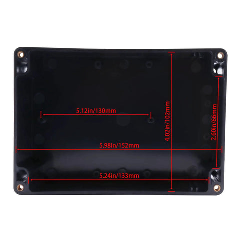 Interior dimensions of Rugged ABS Plastic Junction Box Enclosure for Electronics Projects, black, with detailed measurements.