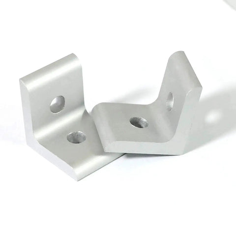 Ten Pack Of Two Hole Inside Corner Brackets For 1010 Aluminum Extrusions L Shaped Connector shown close-up