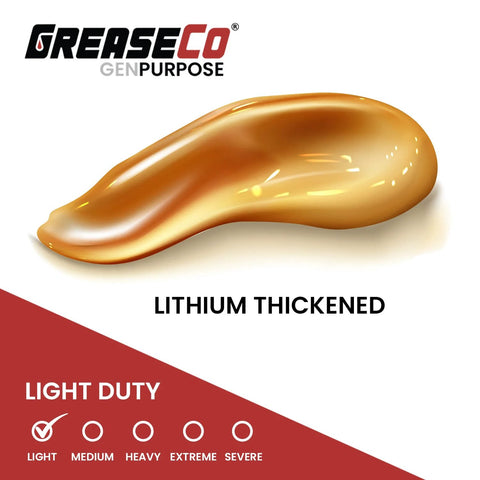 General purpose lithium grease tube, amber, NLGI 2, GreaseCo GenPurpose, light-duty packaging