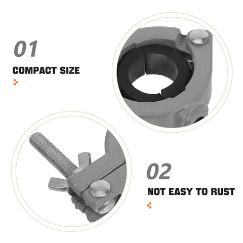 Close-up view showing compact size and rust-resistance of Rotatable Aluminum Mini Bench Vise Clamp With Table Clamp For Rotary Tools