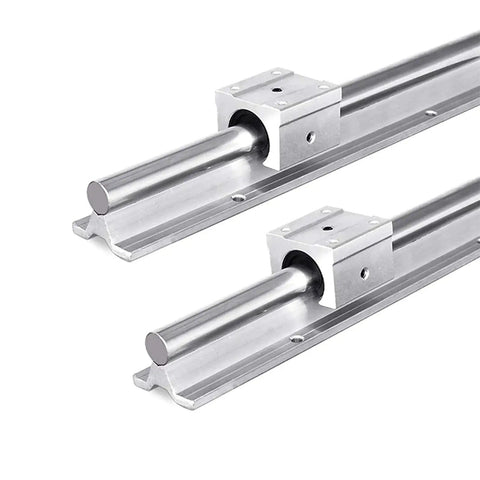 Rock Solid Linear Rails And Bearings 2200mm SBR16 2 Pack With 4 SBR16UU Carriage Blocks for DIY CNC Routers Lathes, side view