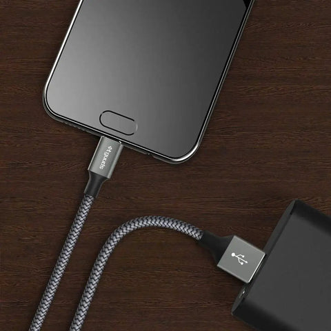 USB A to USB C Cable 3ft 2 Pack Fast Charging and Data Sync for Galaxy iPhone connected to smartphone and charger