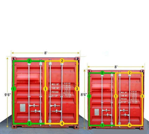 Shipping Container Door Gasket Set Two Piece Seal Kit For Eight By Nine Foot Six Inch Containers Left Three Sided And Right Four Sided EPDM Rubber Gaskets Weatherproof Water Dust UV Resistant Easy Install