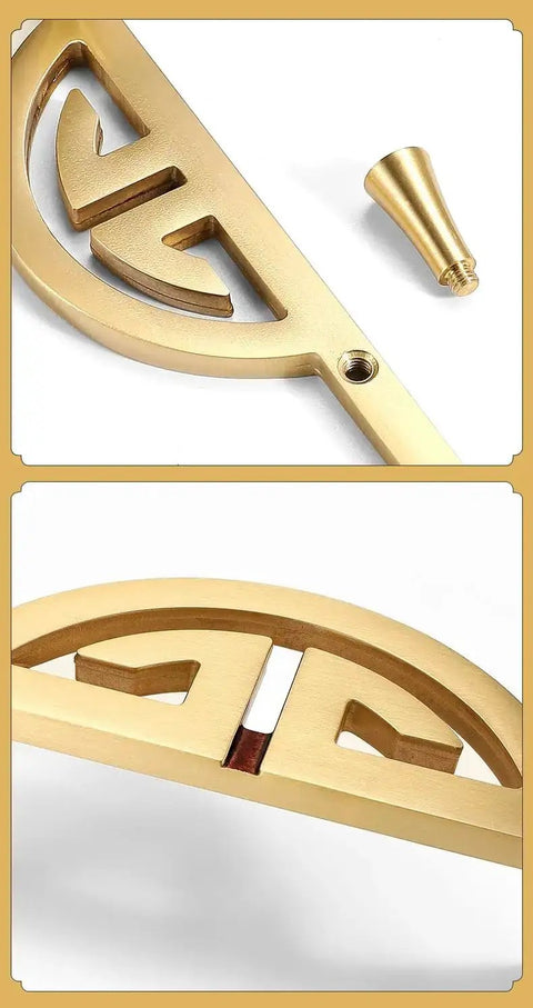 Top Notch Vintage Brass Cabinet Pulls Set Semi Circular Gold Dresser Handles For Wardrobes And Drawers Bedside Cabinets Large Center Hole 128mm 5 Inch Pair Durable Solid Brass Finish close-up