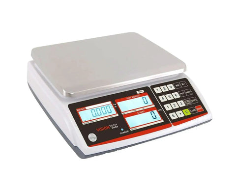 TVC-60 Built Tough Pro Grade Counting Scale For Parts And Coins With Switchable Lb/Kg, 60lb Capacity, 0.002lb Readability, Three Backlit Displays, Stainless Steel Removable Platter, Battery Or AC Adapter Power, Dust Cover Included