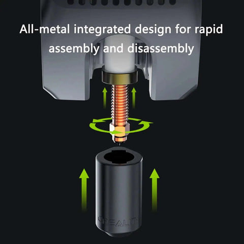 All-metal design of K2 Series Extruder And Nozzle Upgrade Kit For K2 Pro And K2 Plus 3D Printers, showing rapid assembly.