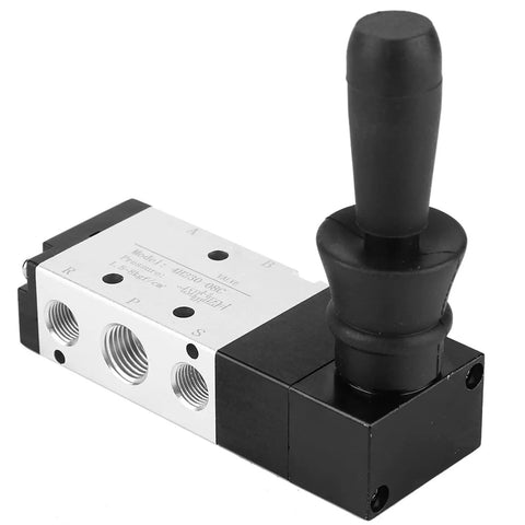 Manual Pneumatic Valve Hand Lever Control For 5 Port 3 Position Air Circuit Hand Lever Operated Solenoid Valve with black lever