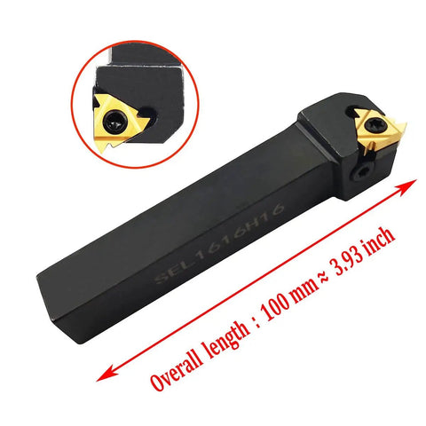 Two-Piece CNC Lathe Carbide Indexable Threading Tool Holder Set With SER1616H16 And SEL1616H16, Workhorse, with 16mm Shank