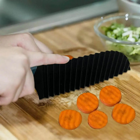 Crinkle Cutter For Potatoes And Veggies, Wave Fry Cutter For French Fries, Cucumber And Carrot Slices, Fruit Prep Tool For Home Kitchen