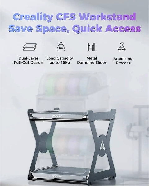 Rock Solid CFS Workstand For 3D Printing With Dual Layer Pull Out Design And 15 Kg Load Capacity, Heavy Duty Metal Damping Slides