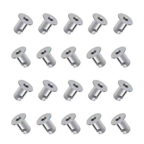 Aluminum Dzus Button Flush Allen Head Quarter Turn Fasteners Seven Sixteenths Inch Grip Chrome Finish Pack Of Twenty