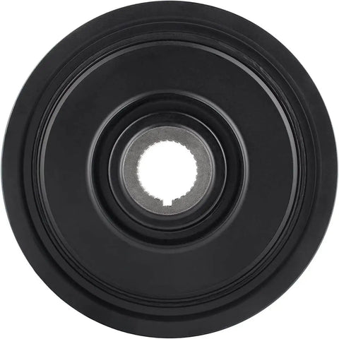Front view of Harmonic Balancer Belt Drive Pulley Replacement For Acura MDX TL RL Honda Accord Odyssey Pilot V6 Engines 3.0L 3.2L 3.5L 3.7L Fits 2005 To 2010 Models