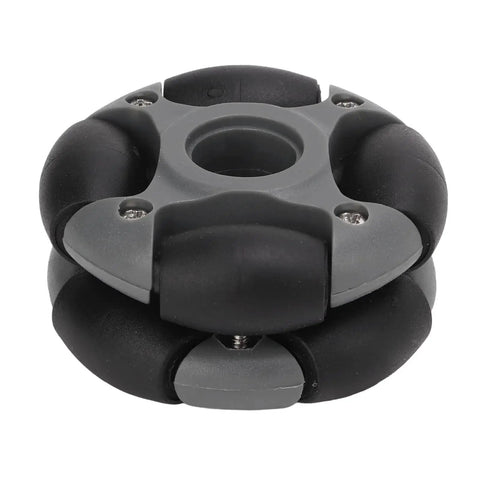 48mm 360 Degree Omnidirectional Wheel With Double Row Bearings For Robotics, nylon, lightweight design for smooth mobility, close-up view.