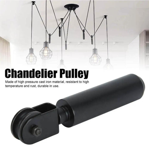 Industrial Pendant Lamp Hanging Chandelier Pulley System Kit With Wire Pulleys Bearing Rod And Lifting Accessories for lighting